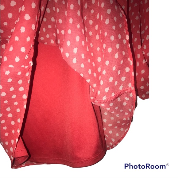 AGB Scoop Neck Polka Dot Cami & Sheer top size Medium - Picture 7 of 12